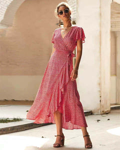 Summer Rayon Printed Dress Women'S Clothing