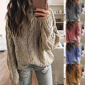 European And American Fashion Solid Color Knitted Top Women's Clothing