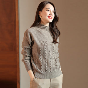Turtleneck wool sweater women